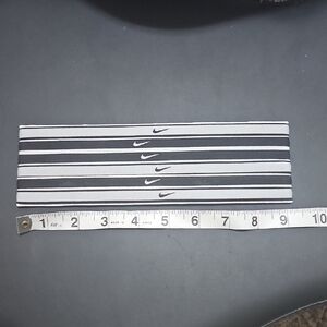 Nike Black and White Striped Headbands